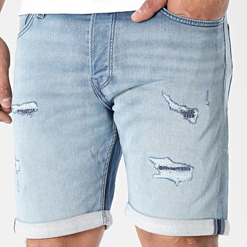 Jack And Jones - Destroy Regular Fit Jean Shorts Rick Icon Azul Denim