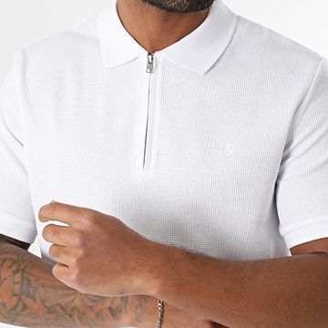 Jack And Jones - Polo Austin de manga corta con cremallera Blanco