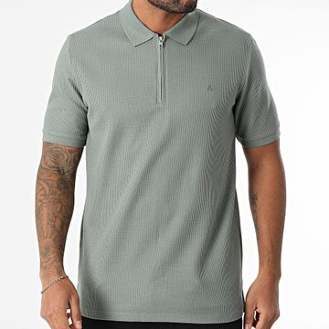 Jack And Jones - Polo Austin de manga corta con cremallera Verde