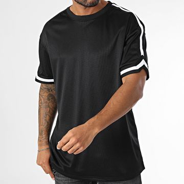 Urban Classics - Tee Shirt Malla Oversize Grande Con Rayas TB2890 Negro