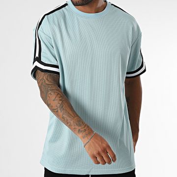 Urban Classics - Camiseta Malla Oversize Grande Con Rayas TB2890 Azul Claro