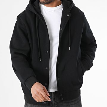 Urban Classics - Chaqueta con capucha Teddy TB7316 Negro