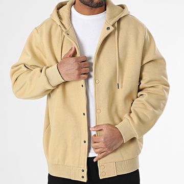 Urban Classics - Chaqueta con capucha Teddy TB7316 Beige