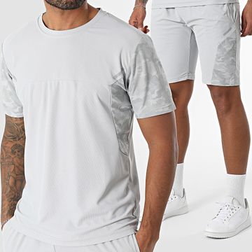 Zayne Paris  - 150 Conjunto de camiseta y pantalón corto de camuflaje gris