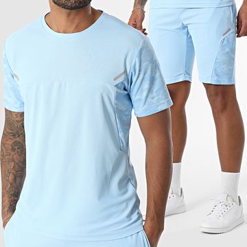 Zayne Paris  - 150 Conjunto de camiseta y pantalón corto de camuflaje azul claro