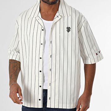 Champion - SF Giants 221041 Blanco Negro Rayas Camisa de Manga Corta