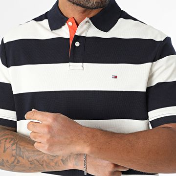 Tommy Hilfiger - Polo Manga Corta Bloqueo Contraste Placket 9045 Beige Azul Marino