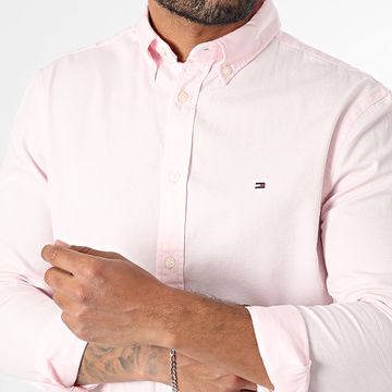 Tommy Hilfiger - Slim Flex Camisa Manga Larga Dobby 8556 Rosa