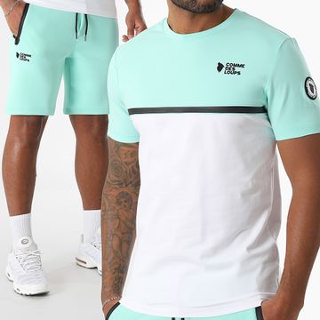 Comme Des Loups - Conjunto de camiseta y pantalón corto Everest Verde Blanco
