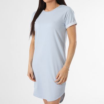 Only - Ivy Vestido Camiseta Mujer Azul Claro