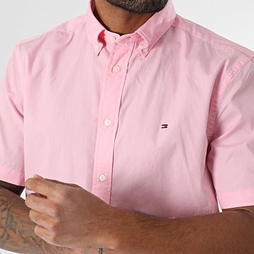 Tommy Hilfiger - Camisa de manga corta Flex Poplin Solid 7584 Rosa