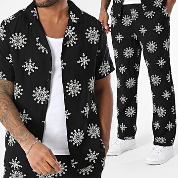 Uniplay - 132 Conjunto negro de camisa de manga corta y pantalón