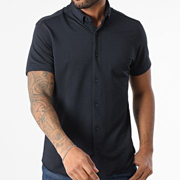 Classic Series - Camisa acanalada de manga corta 022 Azul marino