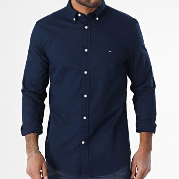 Tommy Hilfiger - Slim Flex Camisa Manga Larga Dobby 8556 Azul Marino