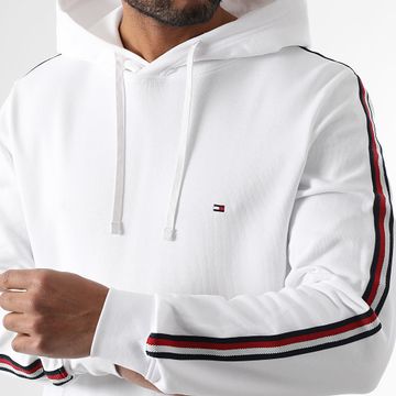 Tommy Hilfiger - Sudadera con capucha Global Stripe 8685 Blanca
