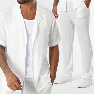 Uniplay - 122 Conjunto blanco de camisa de manga corta y pantalón