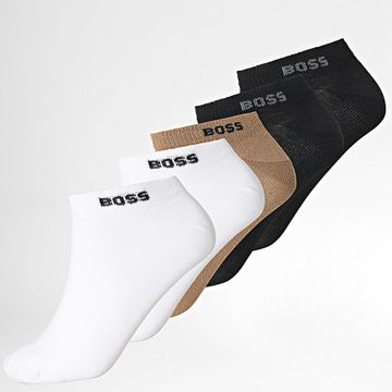 BOSS - 5 Pares De Calcetines Lisos 3197 Blanco Negro Marrón