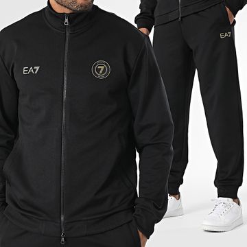 EA7 Emporio Armani - 7M000554-AF135260 Conjunto de chaqueta con cremallera y pantalón Jogging Negro Oro