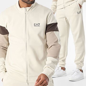 EA7 Emporio Armani - Conjunto de chaqueta con cremallera y pantalón de chándal 7M000282-AF12660 Beige