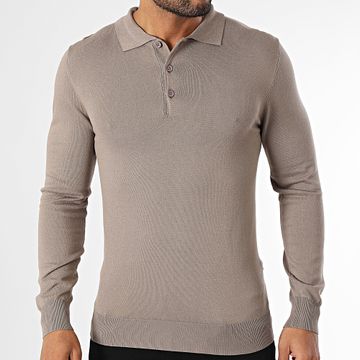 Frilivin - Polo de manga larga 339 Marrón claro