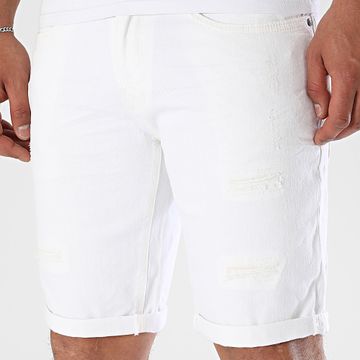Indicode Jeans - Pantalones cortos de jean beige Kaden Holes
