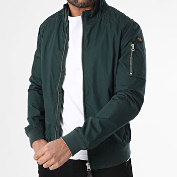 Schott NYC - Chaqueta con cremallera verde oscuro Kenny