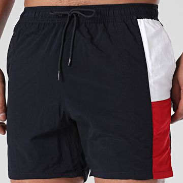 Tommy Hilfiger - Shorts de Baño Mediano Cordón 3483 Azul Marino Blanco Rojo