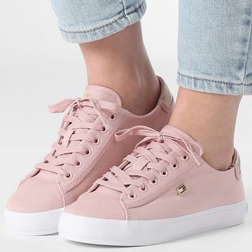 Tommy Hilfiger - Zapatillas de mujer Vulc Canvas Lace Up 8647 Peggy Pink
