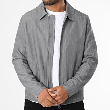 Frilivin - Chaqueta con cremallera a rayas K35 Gris
