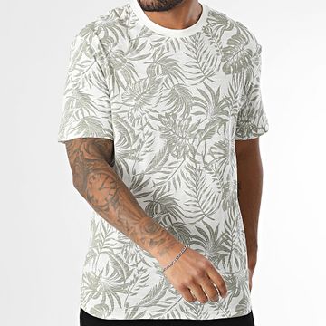 Only And Sons - Perry Life Leaf AOP Blanco Verde Caqui Floral Camiseta