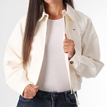 Tommy Jeans - Chaqueta con cremallera para mujer 0403 Beige