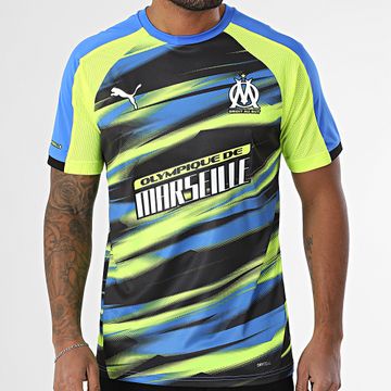 Puma - OM Faster Jersey 781430 Negro Amarillo Fluo Azul Real Camiseta de fútbol