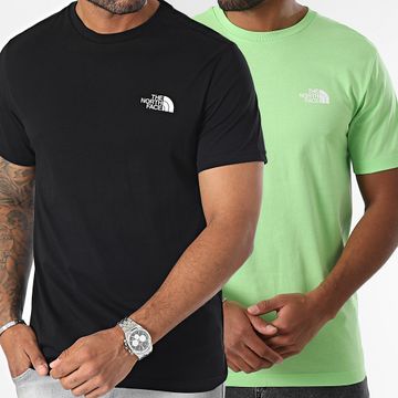 The North Face - Lote De 2 Camisetas Cúpula Simple A87NG Verde Claro Negro