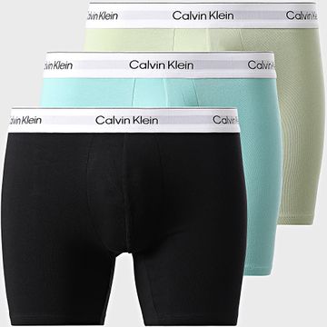 Calvin Klein - Pack De 3 Icon LV00NB4394 Negro Verde Claro Turquesa Boxers