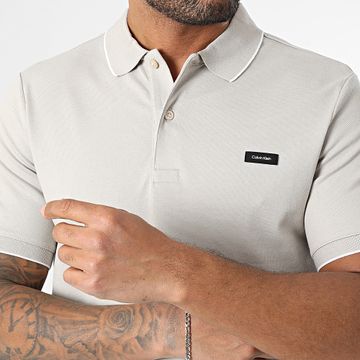 Calvin Klein - Polo Manga Slim Stretch Piqué Tipping 2751 Gris