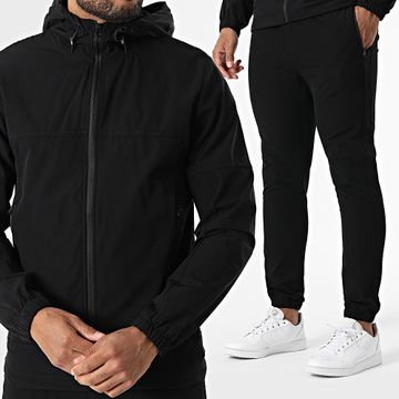 Zayne Paris  - Conjunto de chaqueta con capucha y cremallera y pantalón de chándal 132 negro
