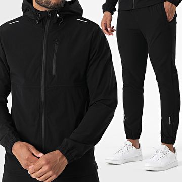 Zayne Paris  - 133 Conjunto de chaqueta con cremallera y capucha negra y pantalón de jogging