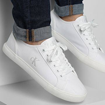 Calvin Klein - Zapatillas Essential Vulc Low MG Canvas 1209 Triple Blanco Brillante