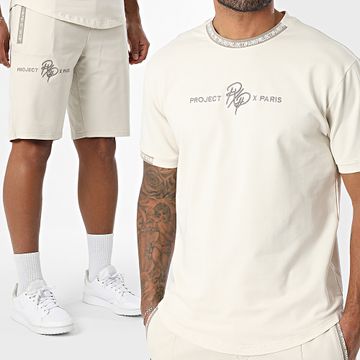 Project X Paris - Conjunto de camiseta y pantalón corto 2210218 2240218 Beige