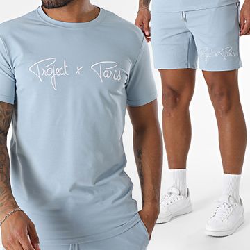 Project X Paris - Conjunto de camiseta y pantalón corto 1910076 2340014 Azul Gris