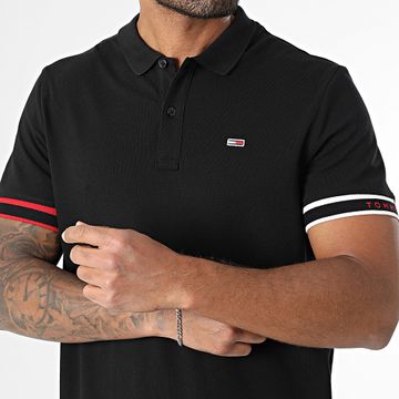 Tommy Jeans - Polo Slim Flag Cuff 1306 Negro