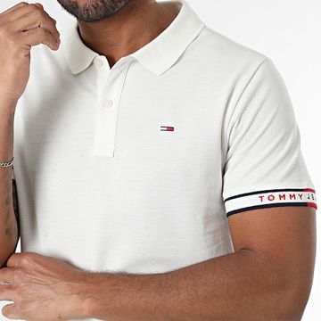 Tommy Jeans - Polo Slim Flag Cuff 1306 Blanco