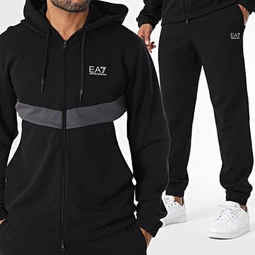EA7 Emporio Armani - 7M000283-AF12660 Conjunto de cremallera con capucha y pantalón de jogging Negro