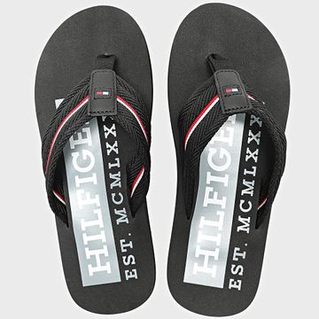 Tommy Hilfiger - Chanclas Corporate Hilfiger Sandalia de playa 5436 Negro