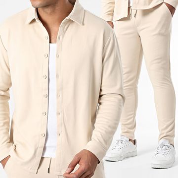 Zelys Paris - Conjunto de camisa de manga larga y pantalón Giggy Beige