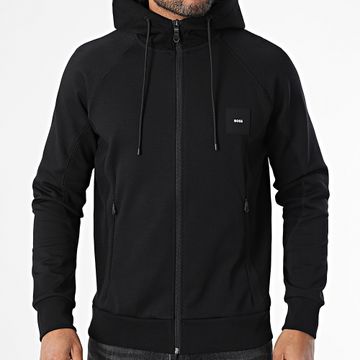BOSS - Sudadera con capucha y cremallera Saggy Rib 50537204 Negro