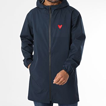 Luxury Lovers - Cortaviento con Capucha Bordado Corazón Azul Marino