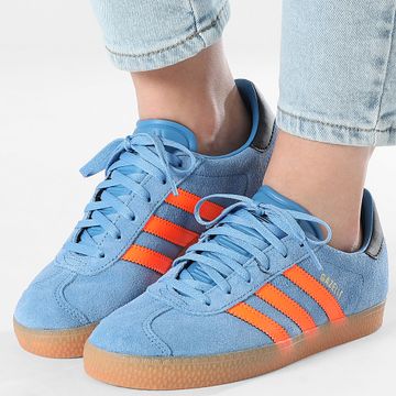 Adidas Originals - Gazelle JP7124 Focus Azul Solar Naranja Core Negro Zapatillas Mujer