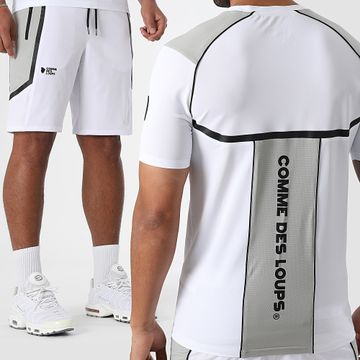 Comme Des Loups - Conjunto de camiseta y pantalón corto Baltirun Blanco Gris