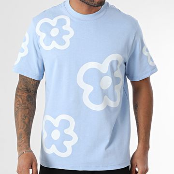 Frilivin - Oversize Tee Shirt 08C Light Blue Sky Blue Floral
